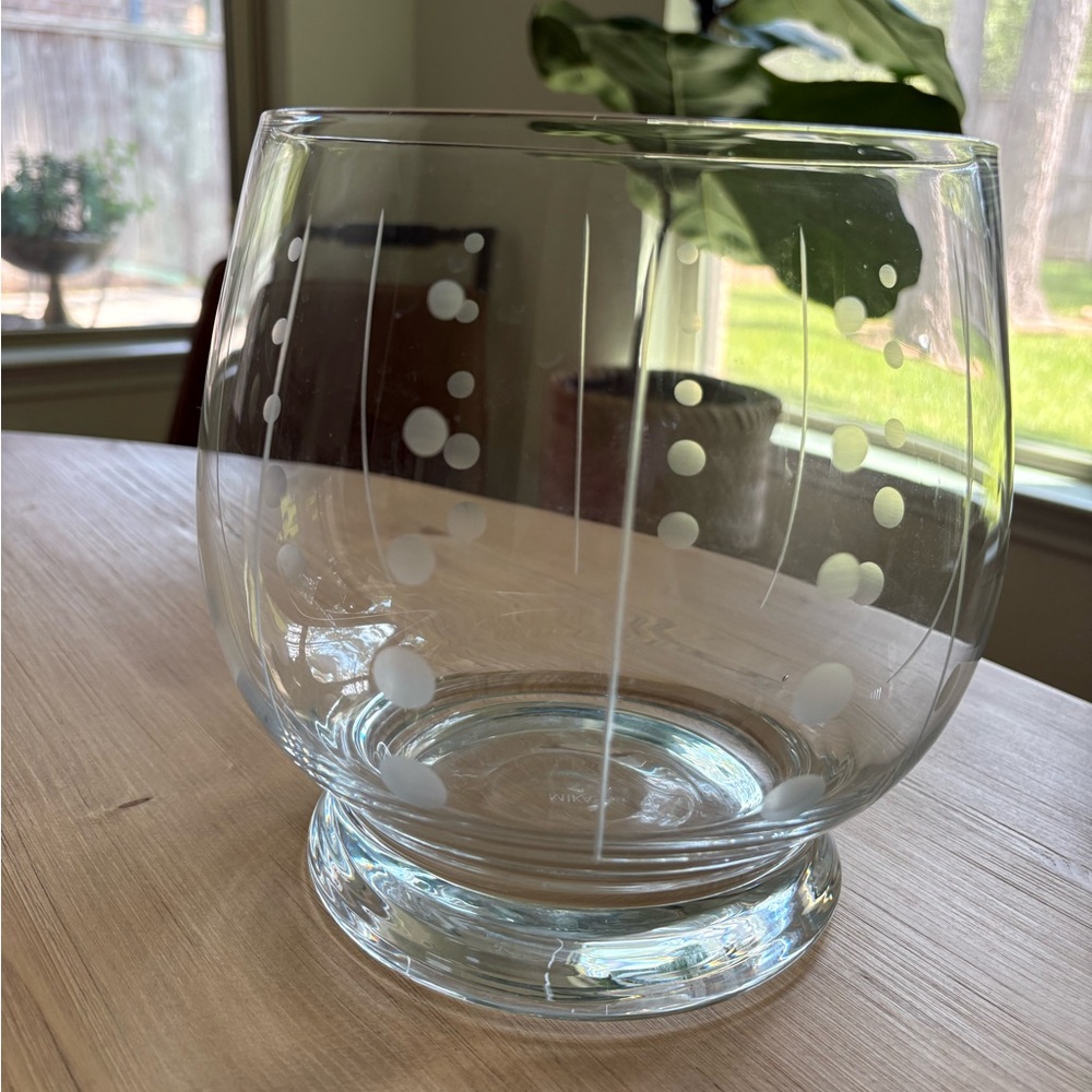Mikasa Clear Etched Glass Champagne Ice Bucket Cooler w/ tongs